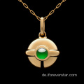 18k echter Goldschmuck Natural Jadeit Jade Anhänger